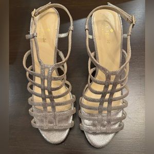 Kate Spade Silver Sling Backs 3” Heel